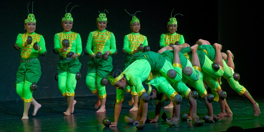 A picture of a living art performance at the Museum of Living Arts in Chettinad