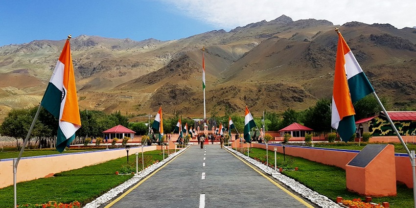 The War Memorial in the memory of Kargil war heroes who sacrificed their lives.