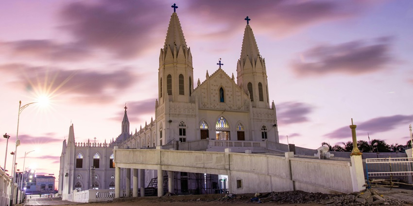 A view of the Velankanni Church Museum houses ancient artefacts and memorabilia.