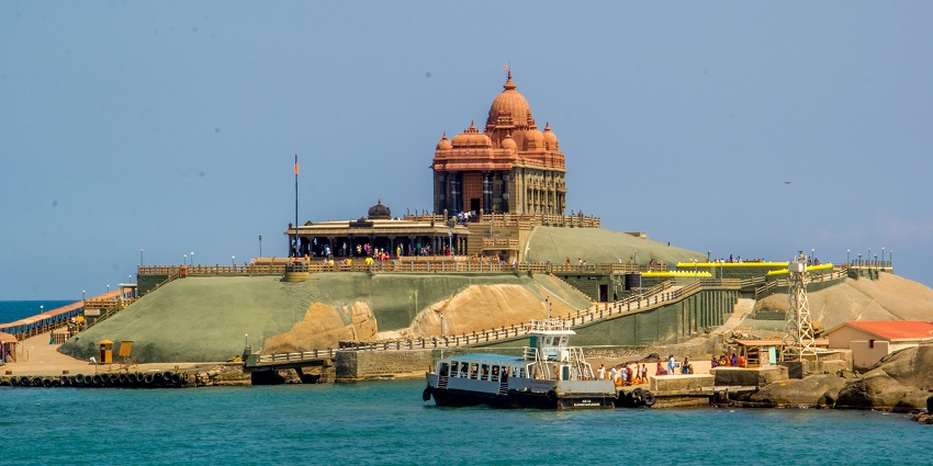 An image of the Vivekananda Rock Memorial, built in honour of Swami Vivekananda.