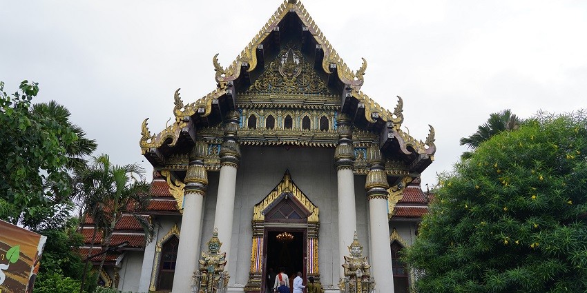 Wat Thai Temple's gardens, one of the top places to visit in Khushinagar