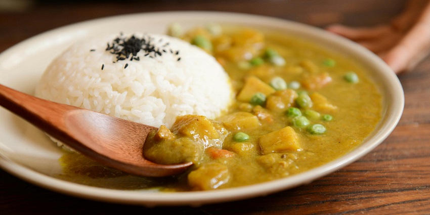 A close-up of the delicious dal-chawal, a traditional Indian dish, displayed on a plate.