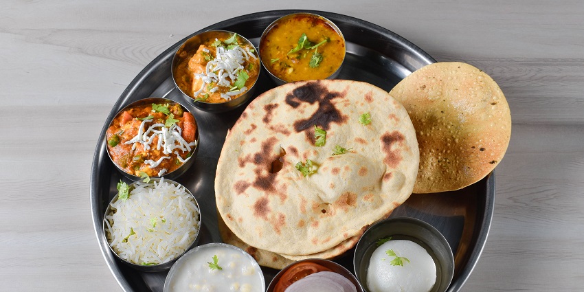 A thali served at an eatery nearby, offering the local flavours