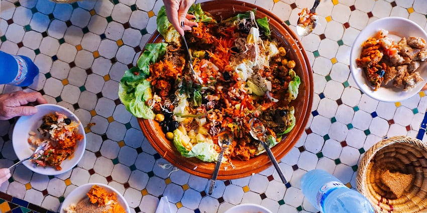 The meal is served in a bowl.