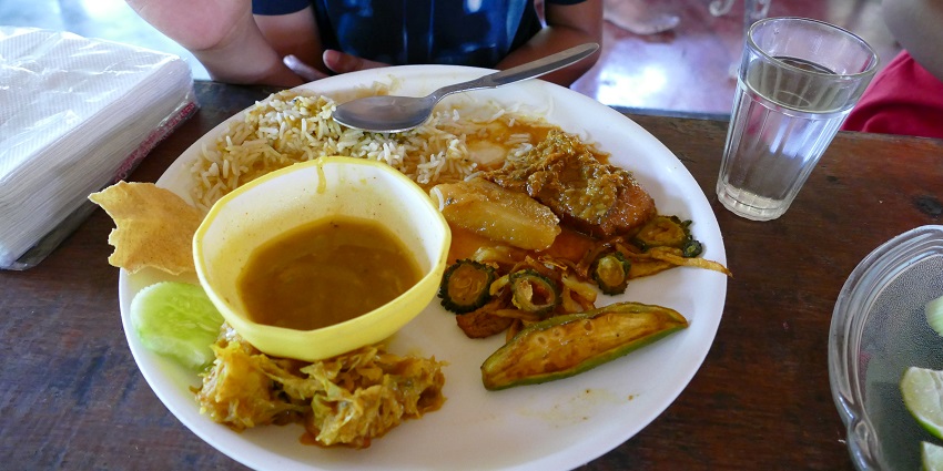 Mouth-watering vegetarian meal at the Sundarbans eco-village