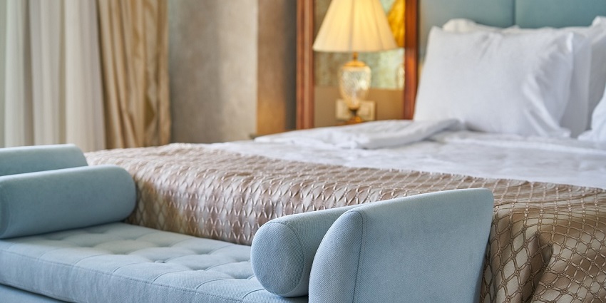 Elegant bedroom architecture showcasing a stylish interior with modern design elements.