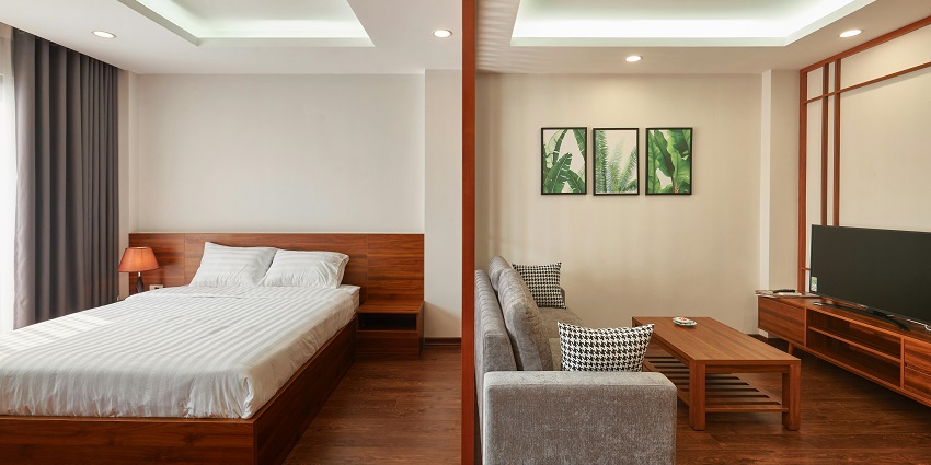 An image of a hotel room, an accommodation near the Acropolis Museum in Greece.