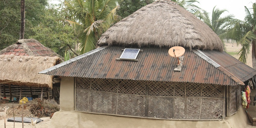 A picture of the huts at the Sunderbans tiger reserve