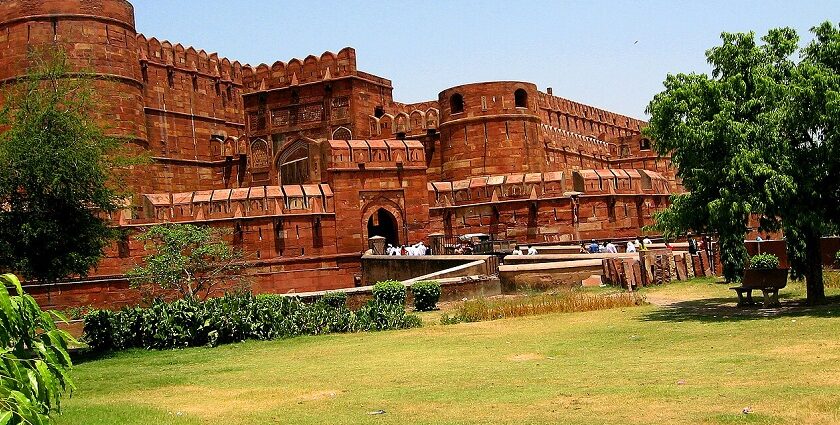 View of Bhuragrah Fort, with the clear blue sky in backdrop