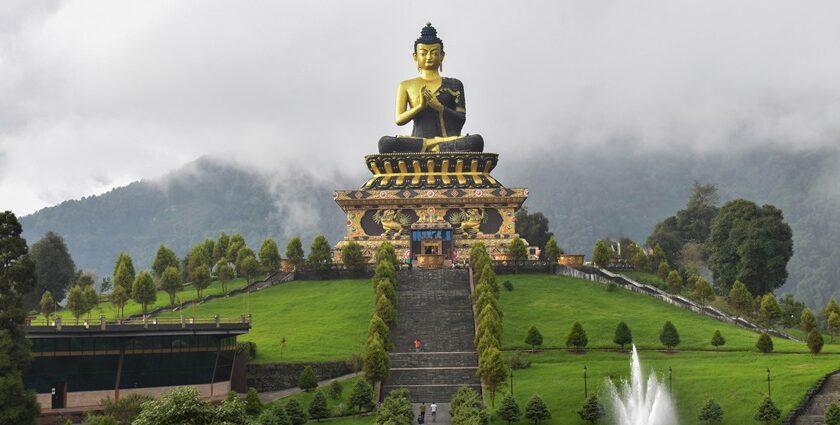 Buddha statue at Tathagata Tsal - One of the best places to visit in Sikkim