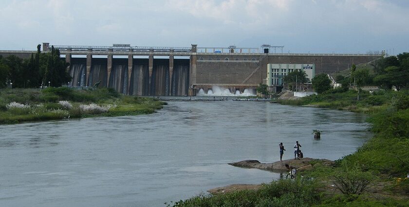 A beautiful view of Vaigai Dam in Theni District, showcasing the best places for the Theni trip.