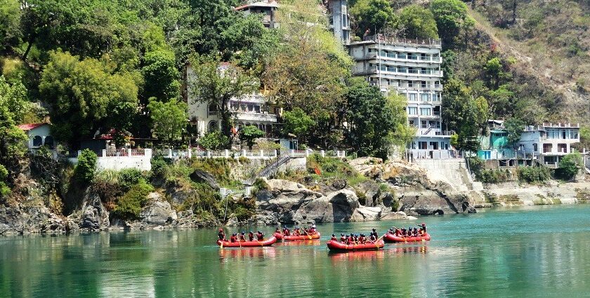 Rishikesh water sports include kayaking amidst stunning Himalayan landscapes.