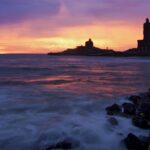 Experience a stunning sunrise over the ocean—one of many things to do in Kanyakumari.