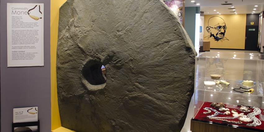 Image of RBI Museum. History of Money. Commodity Money. Yap Stone. Exhibit 3.5