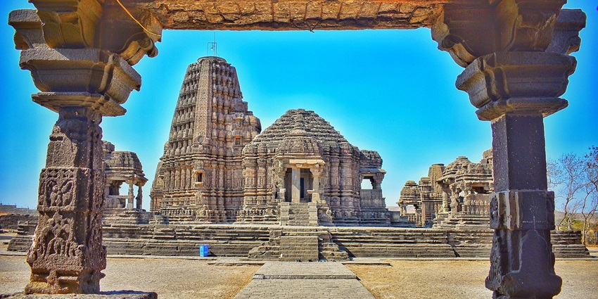 Wide angle view of the Gondehswar temple, a haven for all spirituality seekers