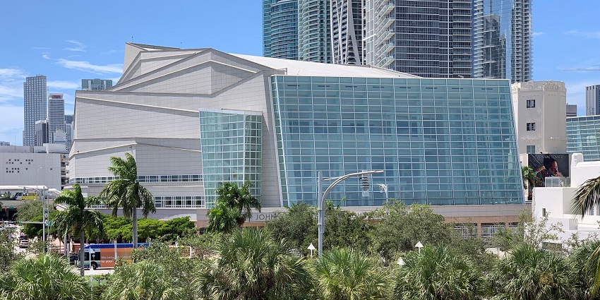 Adrienne Arsht Center near Phillip & Patricia Frost Museum of Science in Miami.