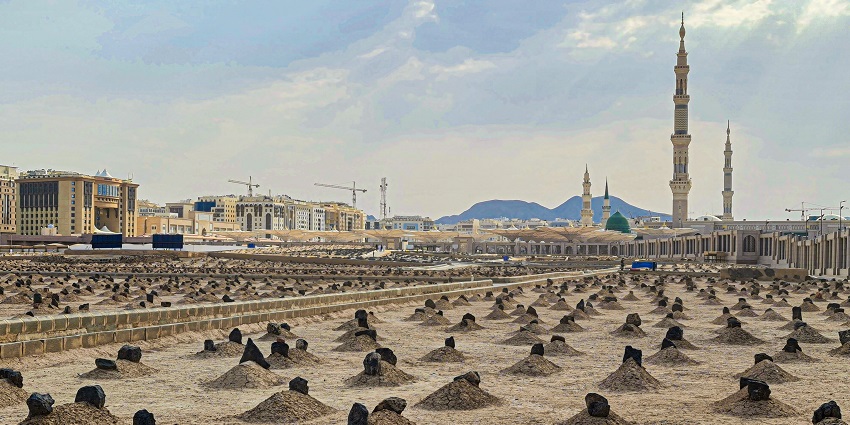 Historic Islamic cemetery housing notable figures from early Islamic history.
