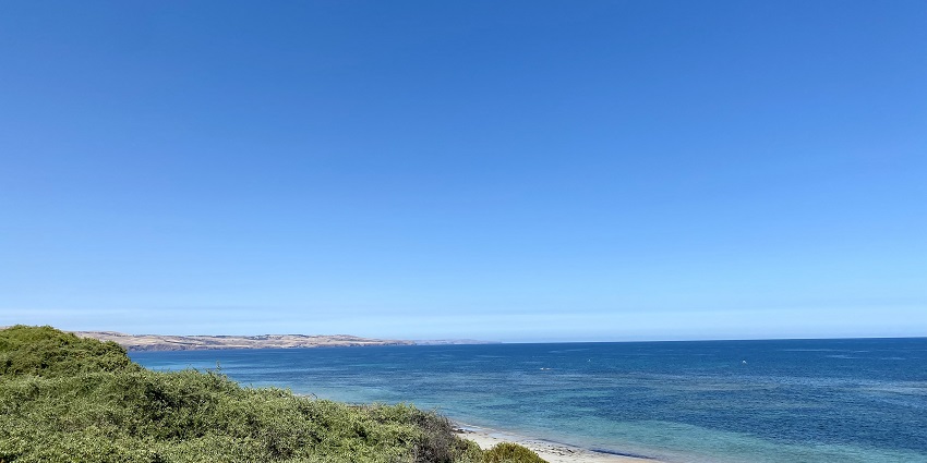 A Balcony view of a place overlooking Aldinga Beach in Adelaide, Australia