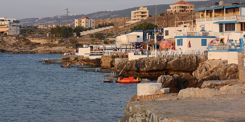 The best beach in Lebanon with rocky shores and picturesque Mediterranean views