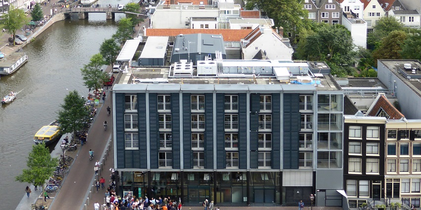 An image of Anne Frank House which exhibits Anne Frank’s Life and World War II.