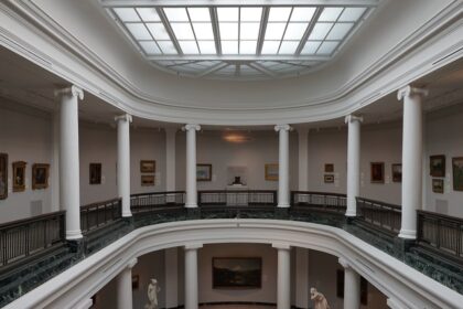 A European and American art exhibit inside the University of Michigan Museum of Art, showcasing art galleries in Michigan.