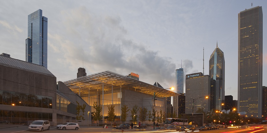The beautiful image of the Art Institute of Chicago with amazing architecture in Illinois.