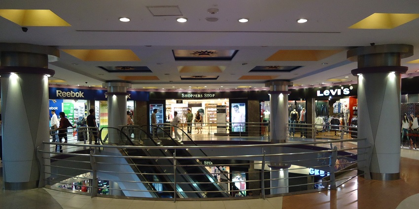 Contemporary mall with stores, restaurants, and entertainment options.