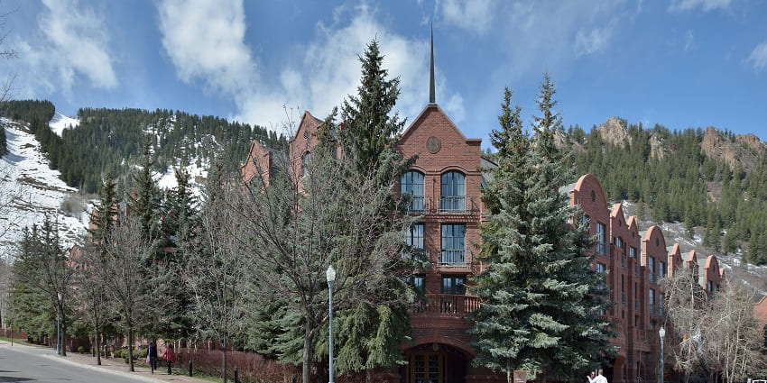 The beautiful view from the Saint Regis Aspen Hotel and Resort in Aspen, Colorado.