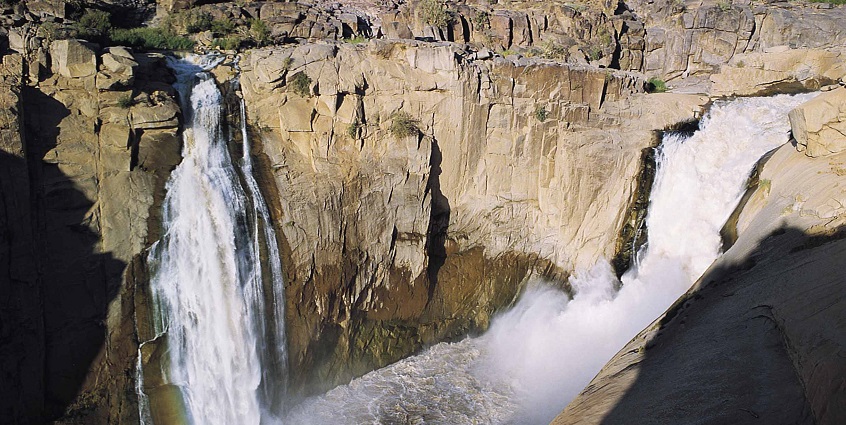 A view of milky white waterfall , Augrabies Falls.