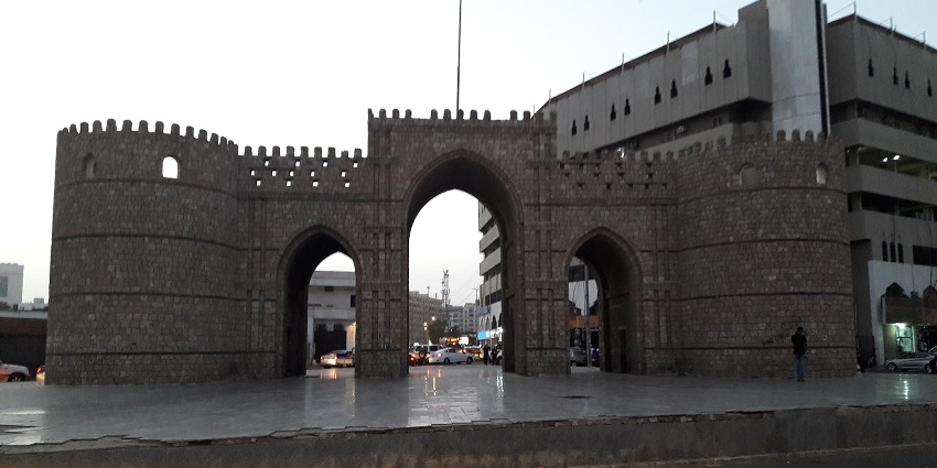 Bab Makkah is a historic gate marking the entrance to the old city of Jeddah in Saudi Arabia