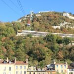 Picturesque view of Bastille Fort with panoramic views of Grenoble Alps duirng day time