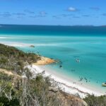 Panoramic view of the iconic beaches in Brisbane in the scenic landscapes of Australia