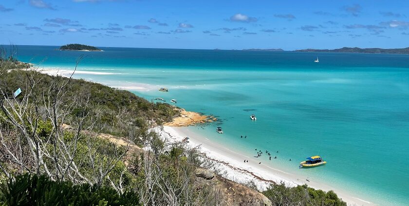 Panoramic view of the iconic beaches in Brisbane in the scenic landscapes of Australia