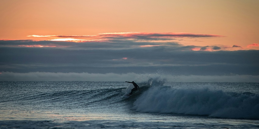 Beautiful view of waves at Bells Beach located on the Great Ocean Road in Victoria.