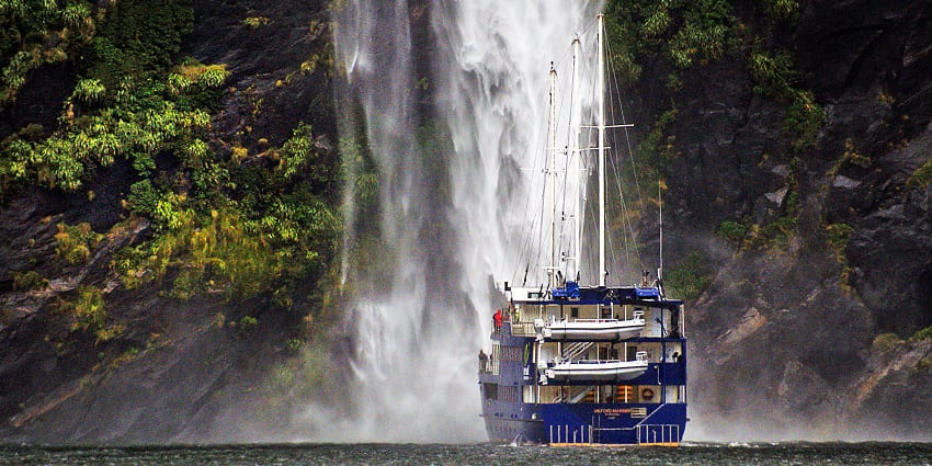 With each rainfall, Milford Sound’s waterfalls add to the region’s dramatic landscape