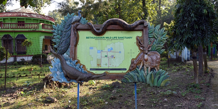 A map in the Bethuadahari Wildlife Sanctuary of West Bengal.