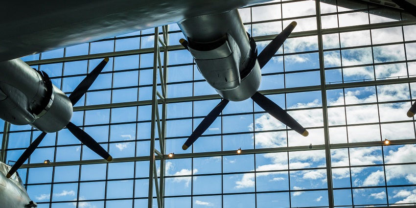 An image of an aeroplane propeller on the display at the Aircraft Museum Kolkata.