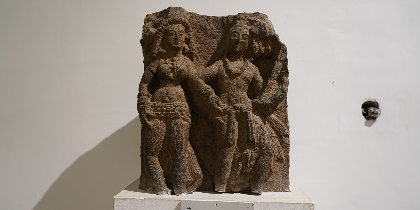 An exterior view of the scenic Chandraketugarh Museum in the winter season.