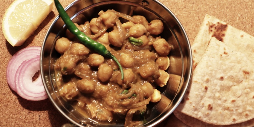 A glimpse of Bhagwati Chole Bhandar specializing in spicy chole served with fresh bhaturas.