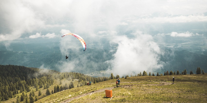Paragliding in Nainital offers stunning mountain scenery.