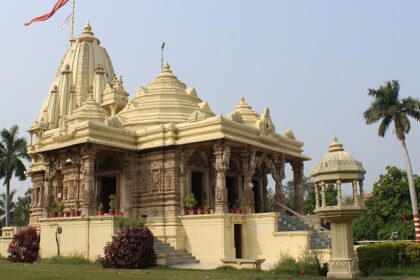 A view of Biharinath Temple, showcasing its stunning architecture and serene surroundings.