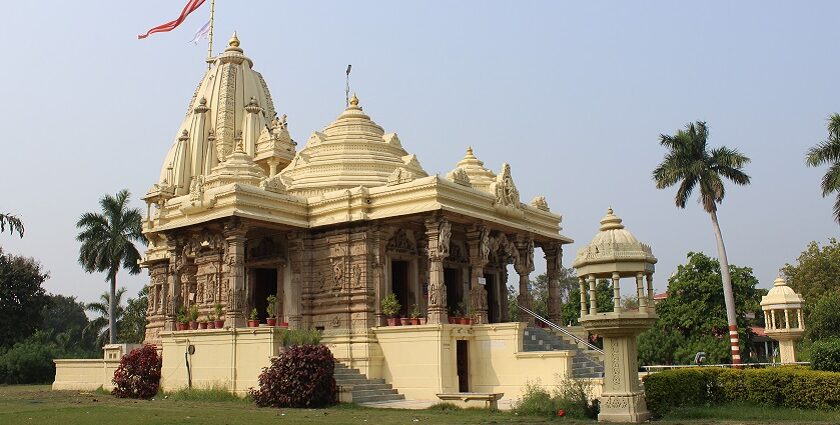 A view of Biharinath Temple, showcasing its stunning architecture and serene surroundings.