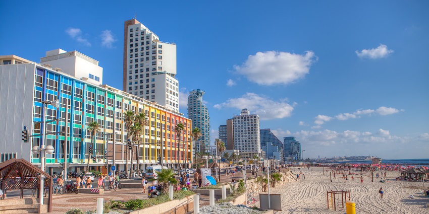 A view of Tel Aviv Promenade, a scenic coastal pathway perfect for biking and sea views.