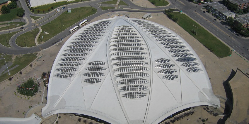 A picture of Biodome Montreal which houses five different ecosystems and more.