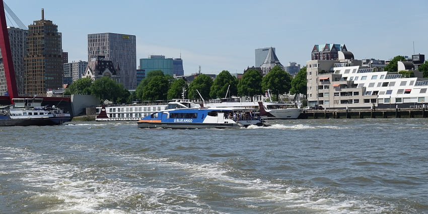 Scenic river cruise offering views of Rotterdam’s skyline and landmarks