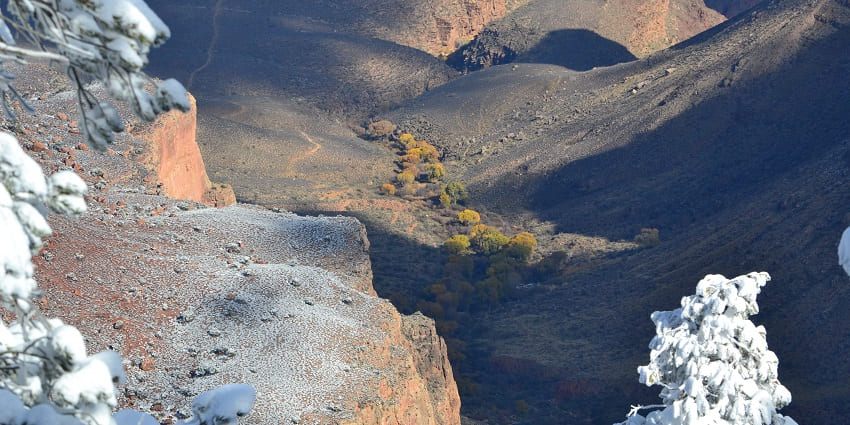 Bright Angel Trail in the Grand Canyon, one of the popular places near Grand Canyon National Park.