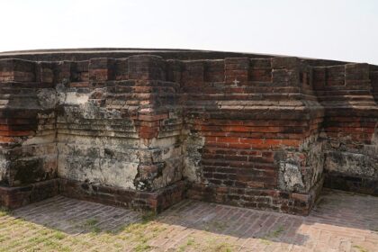 A picture of a Buddhist stupa at Bharatpur in Purba Bardhaman district, West Bengal.