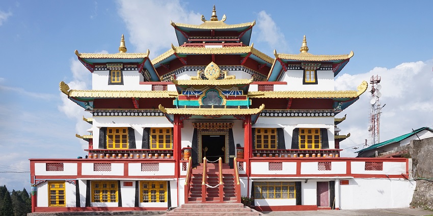 A scenic view of the Buddhist Monastery in Kalimpong.
