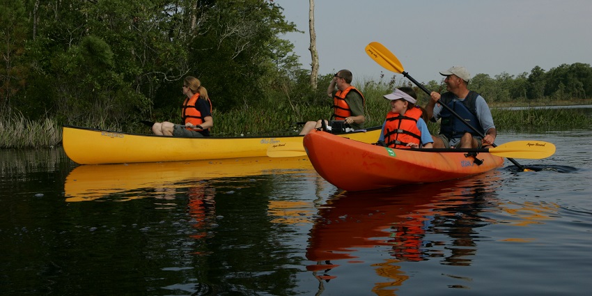 Adventure campsite offering activities such as kayaking, hiking, and zip-lining