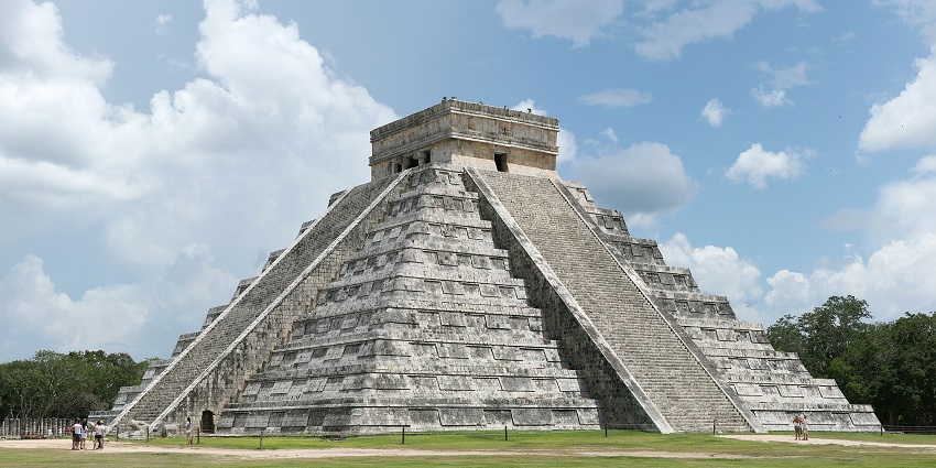 An outside view of a structure which is in the list of the new wonders of the world